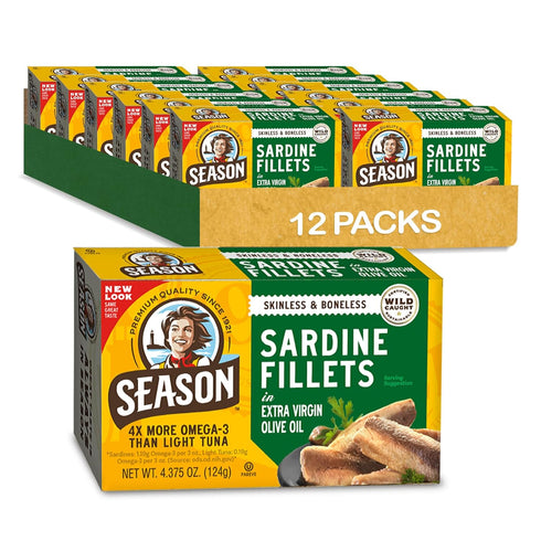 Season Sardines in Extra Virgin Olive Oil - Skinless & Boneless, Wild