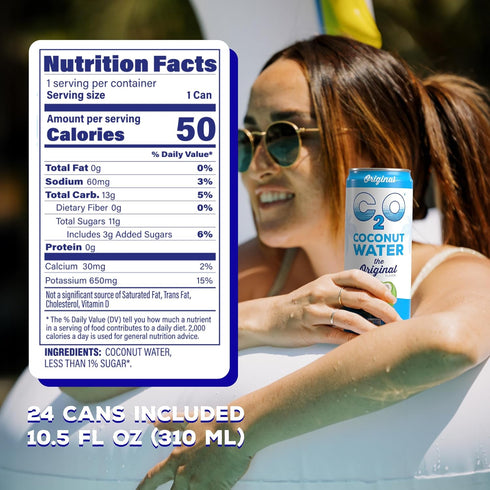 C2O (24 Pack) 24 10.5 OZ - Coconut Water, The Original Flavor - Made with Fresh Coconut Water - Plant Based - Non GMO