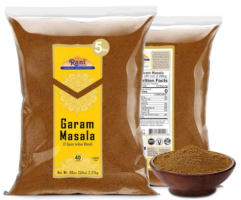 11-Spice 80oz (5lbs) 2.27kg Rani Garam Masala Indian Blend Bulk ~ All Natural, Salt-Free | Vegan | No Colors | Gluten