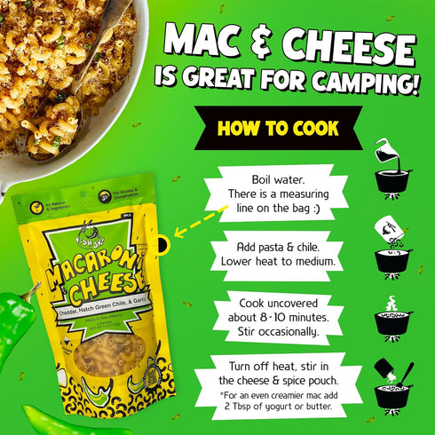 170g (6 6oz Packs) FishSki Hatch Green Chile with Cheddar Macaroni and Cheese x