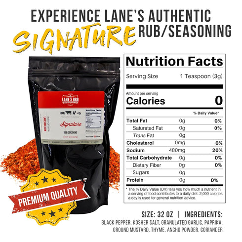 2lb Lane's Signature BBQ Seasoning Rub, All-Natural BBQ Seasonings and Rubs, Perfect for Beef, Meat, Chicken & Pork Rub