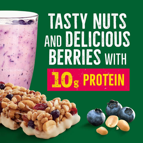 5 7.1 oz Nature Valley Protein Smoothie Chewy Snack Bars, Berry Blend Protein Bars, Bars
