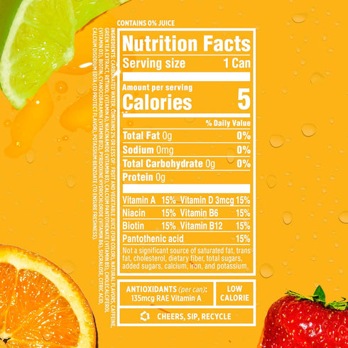 Sparkling ICE (Pack 12, 16 oz +Caffeine Cherry Vanilla and Strawberry Citrus Sparkling Water with Caffeine, Zero Sugar