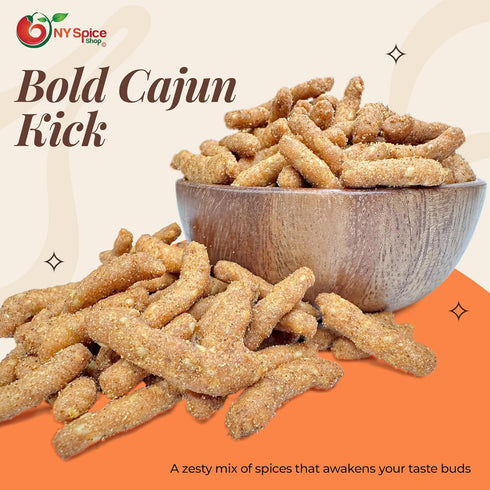 5 NY Spice Shop Cajun Sesame Sticks - Pound Spicy Cajun Sesame Toasted Snack Mix - Crunchy Hot Flavor Bites - Finger