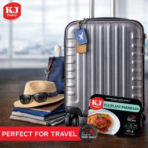 (1 Pack) KJ Poultry Kosher Parve Ready Meals - Eggplant Parmesan, MRE Meals Ready to Eat, Halal, Prepared Entree Fully