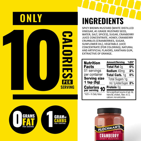 Limited Edition Plochmans Cranberry Mustard - Gourmet Spread in a Jar