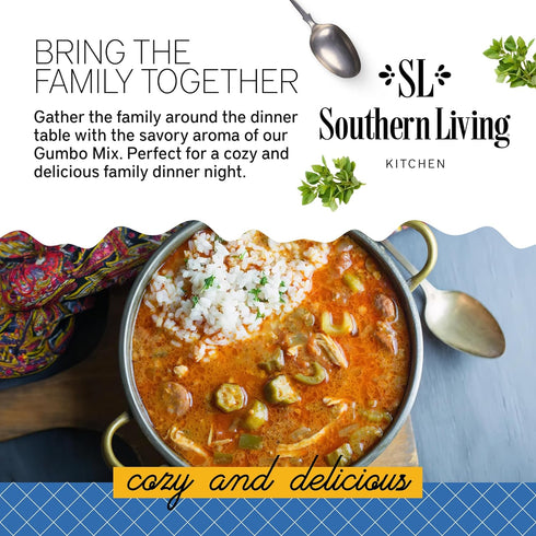 Southern Living Gumbo Seasoning Mix, Authentic Cajun Base for Soup, Casserole, and Family Dinner, 2 Packets