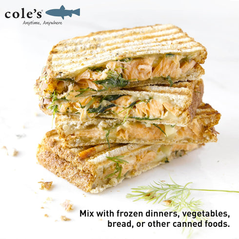 6.0 oz 3 COLES Patagonian Salmon in Water Boneless | Skinless | Canned Salmon-Seafood Rich in Protein - Each Container
