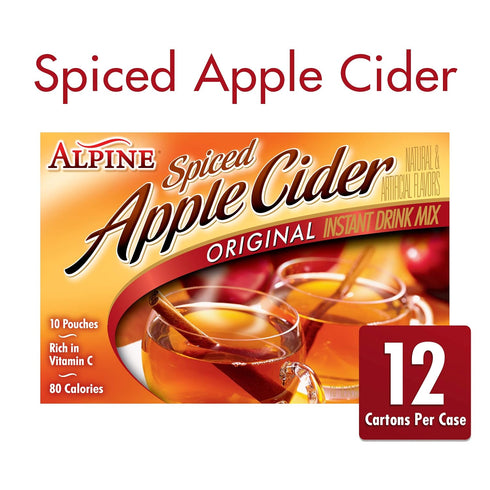Alpine 0.74 Oz (Pack 120) Original Spiced Apple Cider Instant Drink Mix, Rich in Vitamin C and Low Calorie, Pouch