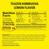 TEAZEN Lemon Kombucha Tea, Hydration Drink Mix, Sugar Free with Live Probiotics & Prebiotics, 10 Sticks