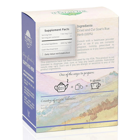 24 Bags Goat’s Rue Goat's Goats Rue Herb Tea, Galega officinalis L, 24 Count, 2g Tea Bags, Goats Rue Herbal Tea
