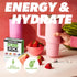 Pack, (Pack 60) PURE KICK Energy and Hydrate Singles To Go Drink Mix Variety Black cherry Pomegranate, Orange Passion