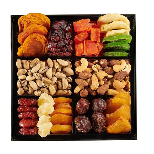 Package, (12 Mothers Day Dried Fruit & Nuts Basket Platter, Gourmet Food Bouquet Care Healthy Kosher Snack Box - Her