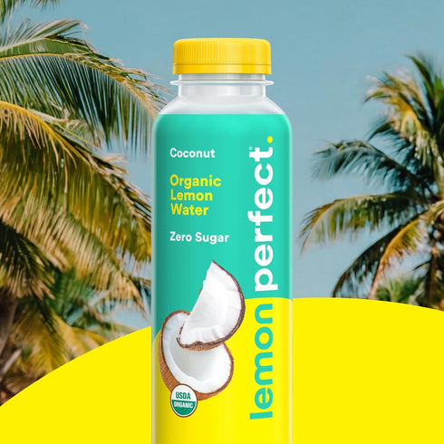 15.2 oz (12-Pack) Lemon Perfect Coconut, Hydrating Flavored Lemon Water, Zero Sugar, Delicious and Refreshing, Organic