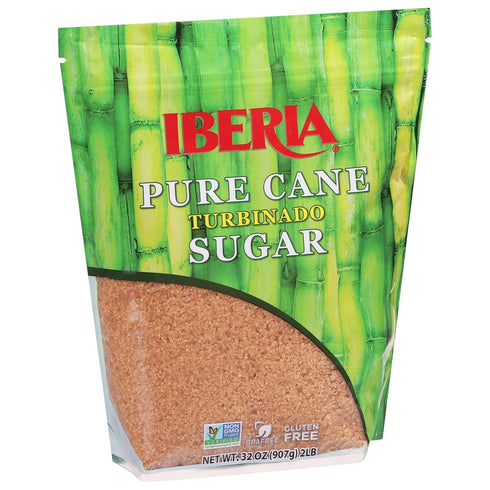 2 lb (Pack 2) Iberia Pure Cane Raw Turbinado Sugar