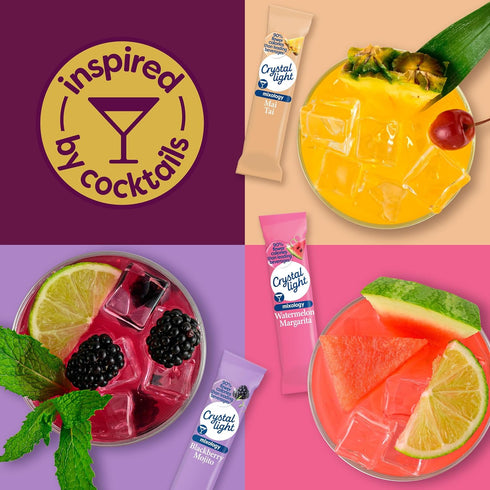 Pack, 9 Packets, 1.17 oz Crystal Light Mixology Drink Mix Variety for Convenient On-the-Go Flavorful Hydration