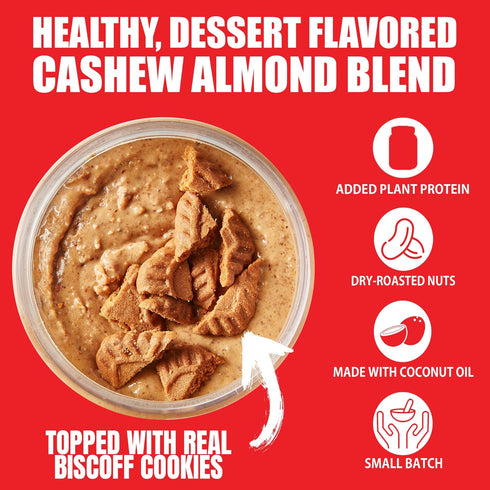 Fit Butters Cookie Butter Cashew Almond Butter Vegan Spread, Added Protein and Coconut Oil, Low Carb, Low Sugar