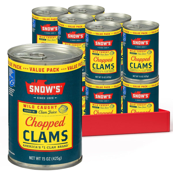 Snow's Wild Caught Chopped Clams Canned, 15 oz Can (Pack of 12)