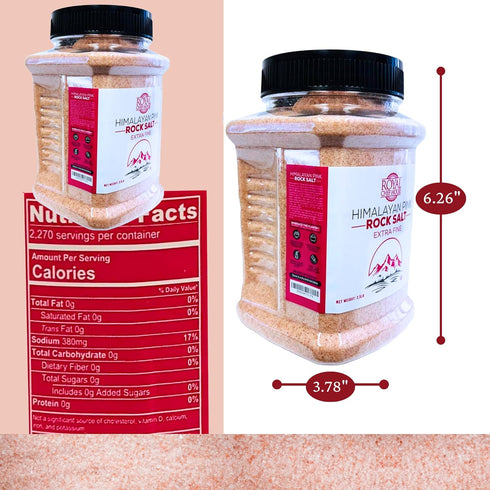 2.5 lbs 84 RoyalHouse, Himalayan Extra Fine Pink Salt - Extra Fine Bulk in Jar, Pure Gourmet Crystals, Natural