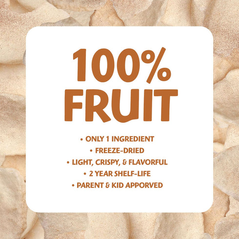 0.35 Oz (Pack 24), 100% Brothers All Natural Freeze Dried Fruit Crisps, Fuji Apple & Cinnamon, of Made with Fruit