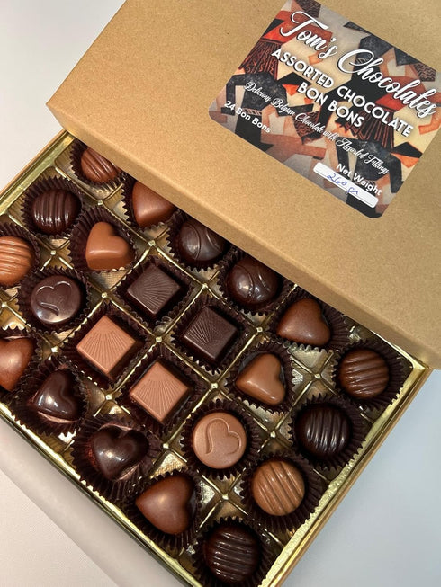 Tom's Chocolates Belgian Chocolate Gift Box - Assorted Chocolate Bon Bons, Easter Candy, All-Natural Flavor by Tom's