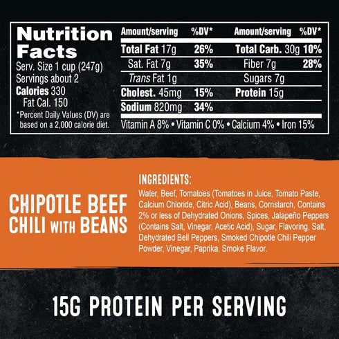 STAGG 15oz, 12 Pack Chipotle Beef Chili with Beans