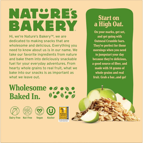 1.41 Oz, 6 Nature's Bakery Oatmeal Crumble Apple Bars, Ct