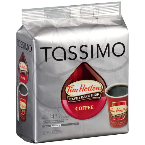 Tassimo Tim Hortons Cafe & Bake Shop Medium Roast Coffee T-Discs for Single Cup Brewing Systems (14 ct Pack)