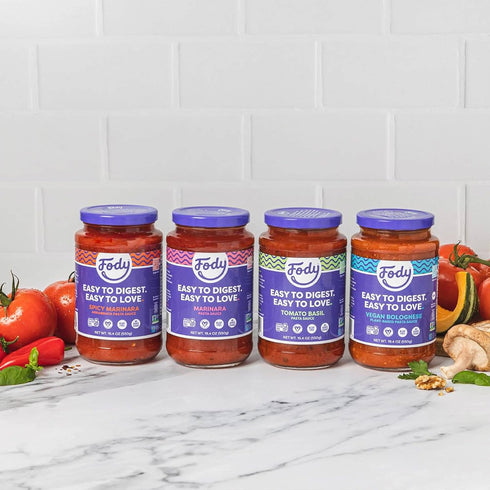 Fody Foods Tomato Basil Pasta Sauce, 19.4 Ounces, Low Fodmap Certified, Gut Friendly, Non-GMO, Pack of 1