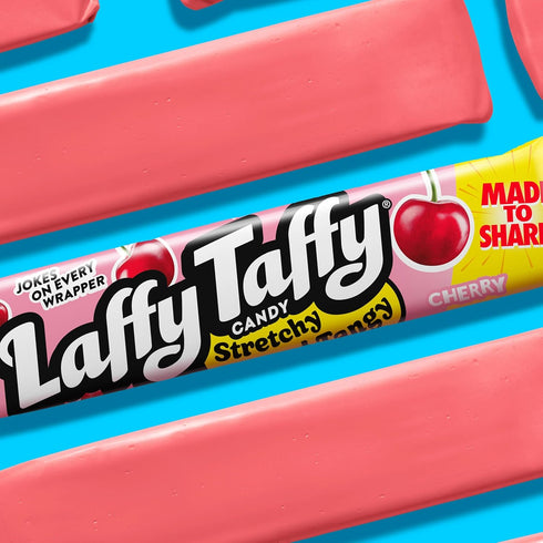 1.5 (Pack 24) Laffy Taffy Stretchy & Tangy Variety Candy Box, Grape, Watermelon, and Cherry Flavors, Ounce Bars