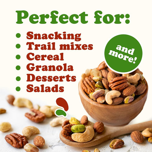8 Food to Live Organic Four Nuts Mix, Ounces A Blend of Dry Roasted Pistachios, Almonds, Pecans, Cashews, and Almonds