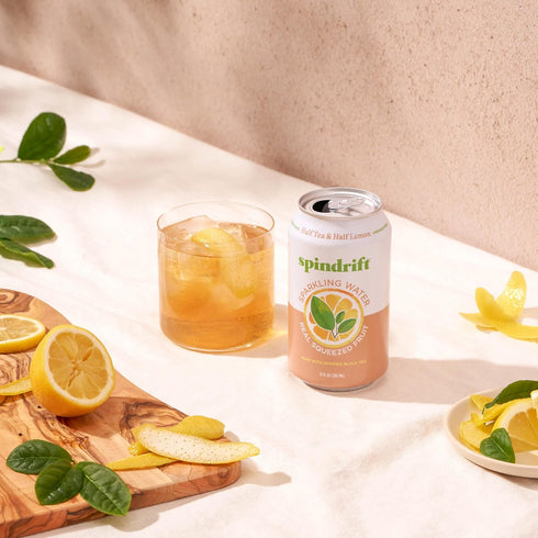 12 Oz Pack 24 5 Spindrift Sparkling Water, Half Tea & Half Lemon Flavored, Made with Real Squeezed Fruit, Fl Cans