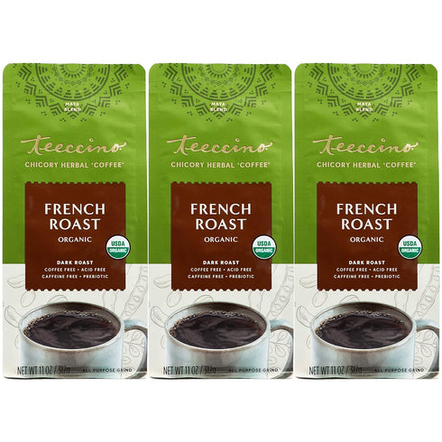 Teeccino French Roast Chicory Coffee Alternative - 11 Ounce - Ground Herbal