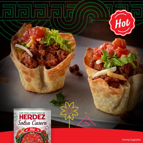 7 oz (12 Pack) HERDEZ Salsa Casera, Hot, Can - Authentic Mexican Homestyle Salsa, Perfect for Tacos, Chips & Dips