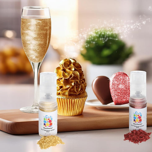 Blacksherbet Edible Glitter Spray (10g) - 100% Edible Food Grade Glitter for Cakes, Cocktails, Chocolate, Kosher