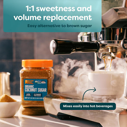 1.5 lbs, 24 BetterBody Foods Organic Coconut Sugar, Gluten-Free, Non-GMO, Low Glycemic Sugar Substitute, Ounce