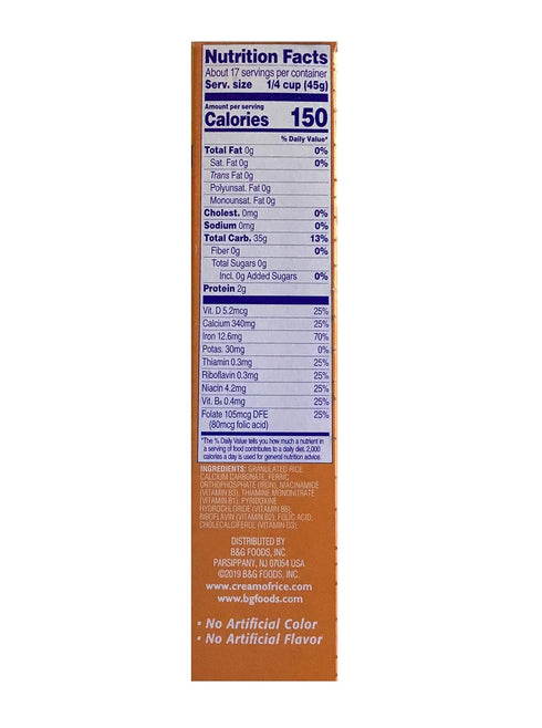 Cream of Rice 28 oz 2 Pack Gluten Free Hot Cereal