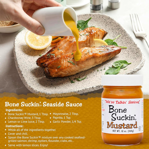 2 Pack (12 Bone Suckin' Mustard World Champion Flavor, Made in the USA, Non-GMO, Gluten-Free, Kosher and has No High