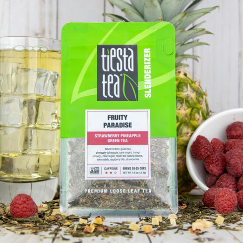 Tiesta Tea - Fruity Paradise | Strawberry Pineapple Green Tea | Premium Loose Leaf Tea Blend | Medium Caffeinated Green Tea | Make Hot or Iced Tea & Up to 25 Cups - 1.6oz Resealable Pouch