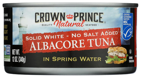 Crown Prince Albacore Tuna, In Water, No Salt, 12 oz