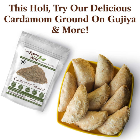 (4 oz) The Spice Way Cardamom Ground - Ground Green Decorticated Cardamom Powder Kosher by OK