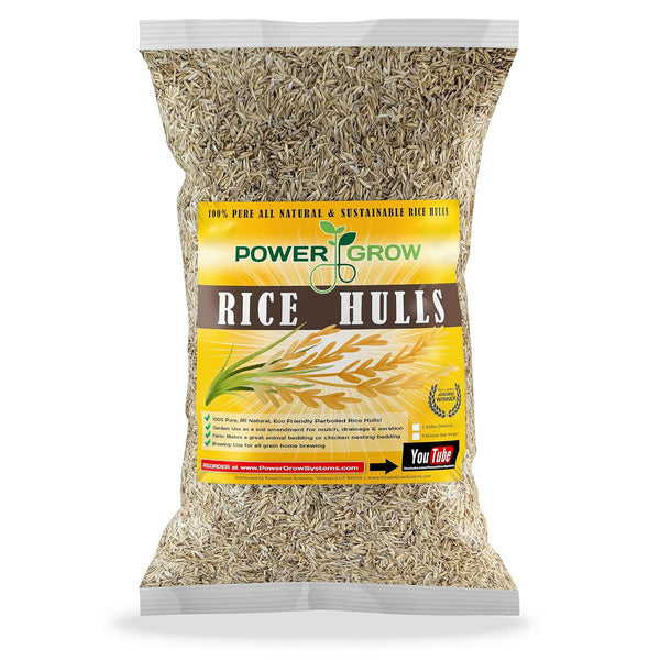 PowerGrow Systems Rice Hulls (1 Gallon) - All Natural Parboiled Rice Hulls by PowerGrow
