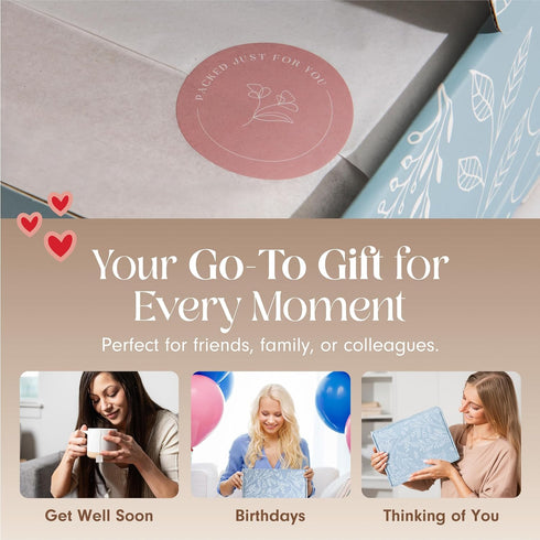 Cozy Package UnboxMe Tea Gift Basket for Women - Valentines Self Care Box with Socks, Mug, Chai Tea, Honey & Cinnamon