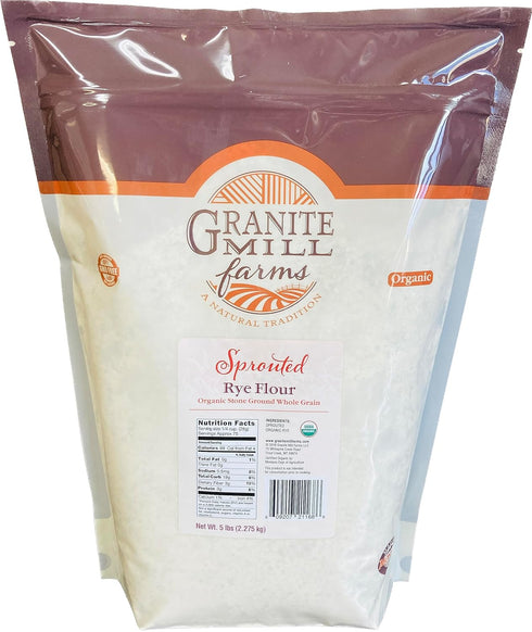 Granite Mill Farms 5 lb Stone Ground Sprouted Organic Rye Flour
