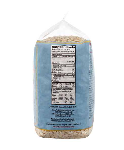 32-ounce (Pack 4) Bob's Red Mill Organic Quick Cooking Rolled Oats Oatmeal