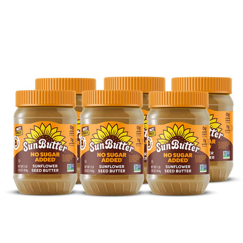 SunButter No Sugar Added Sunflower Seed Butter, 16 oz (6 Pack of