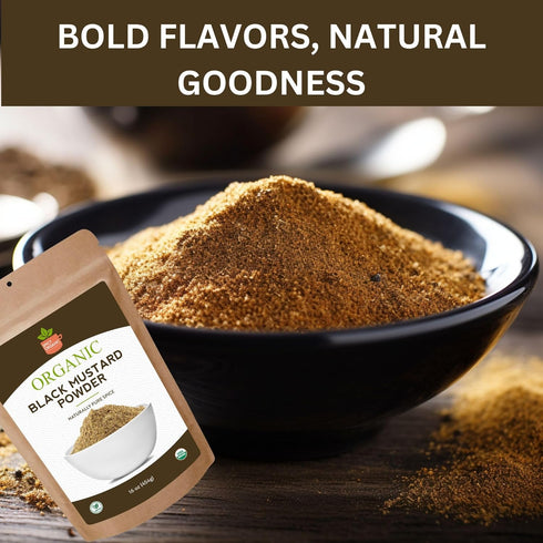 4 oz Organic Black Mustard Powder Fine Ground Spice for Bold Flavor Ideal for Cooking, Pickling & Marinades USDA