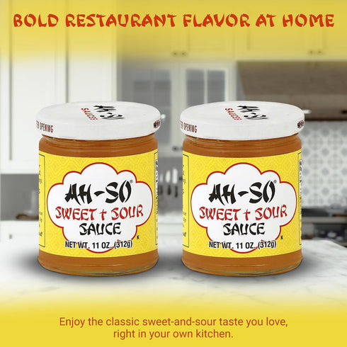 2 Pack (2 11 oz Ah-So Sweet & Sour Sauce Jars) | Classic Sweet-Tangy Dipping Sauce for Egg Rolls & Appetizers; Great