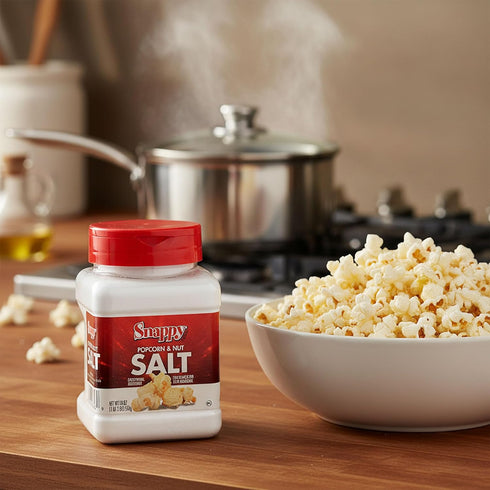 18 oz, Snappy White Popcorn Salt, Superfine Flake Salt for Movie Theater and Old-Fashioned Popcorn