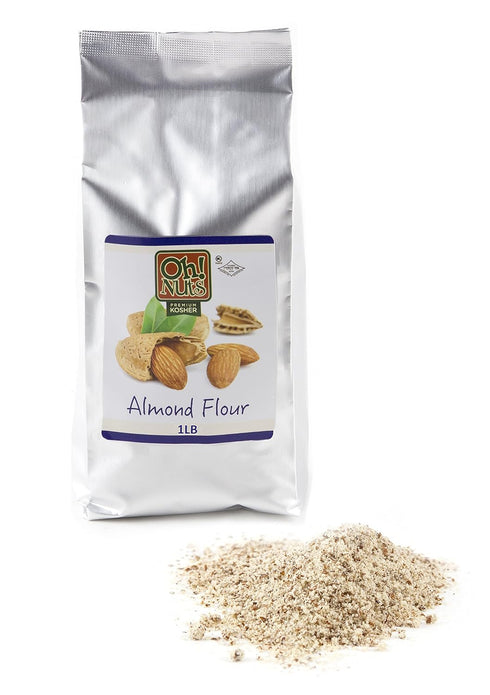 Oh! Nuts Almond Ground Flour Meal, All Natural Unblanched Almond Flour, 1 LB Resealable Bulk Pack